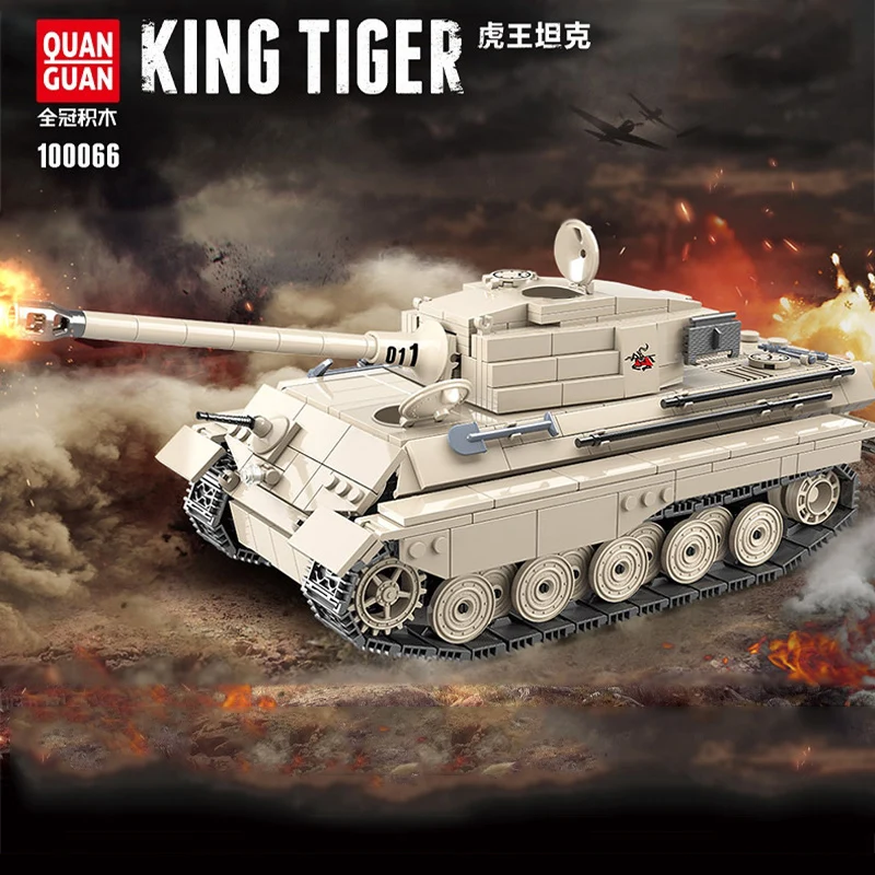978 шт. WW2 военные Король тигр Танк строительные блоки образовательные бак оружие