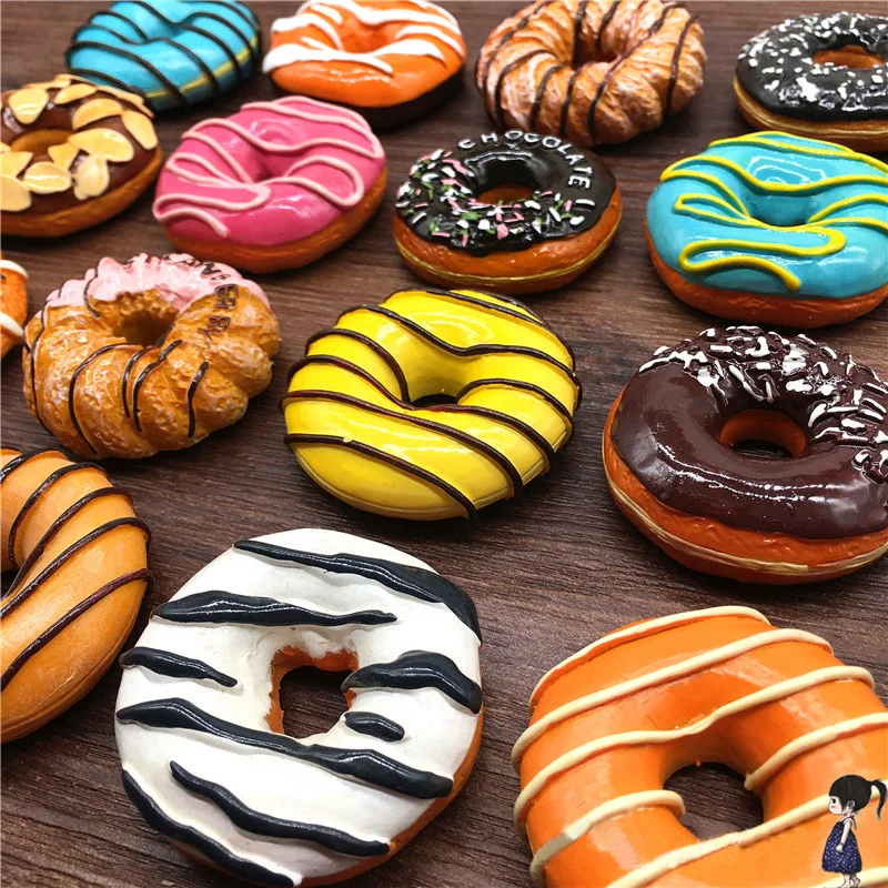 Креативная имитация десертного пончика стерео смола трехмерный магнит на