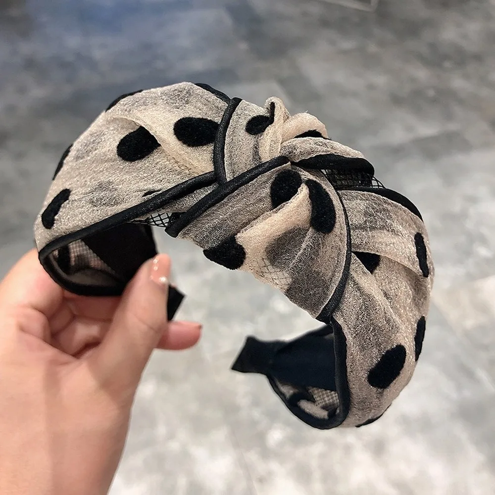 

New Fabric Wide Edge Wash Headband Fashion Cute Bow Lady Adult Hair Band