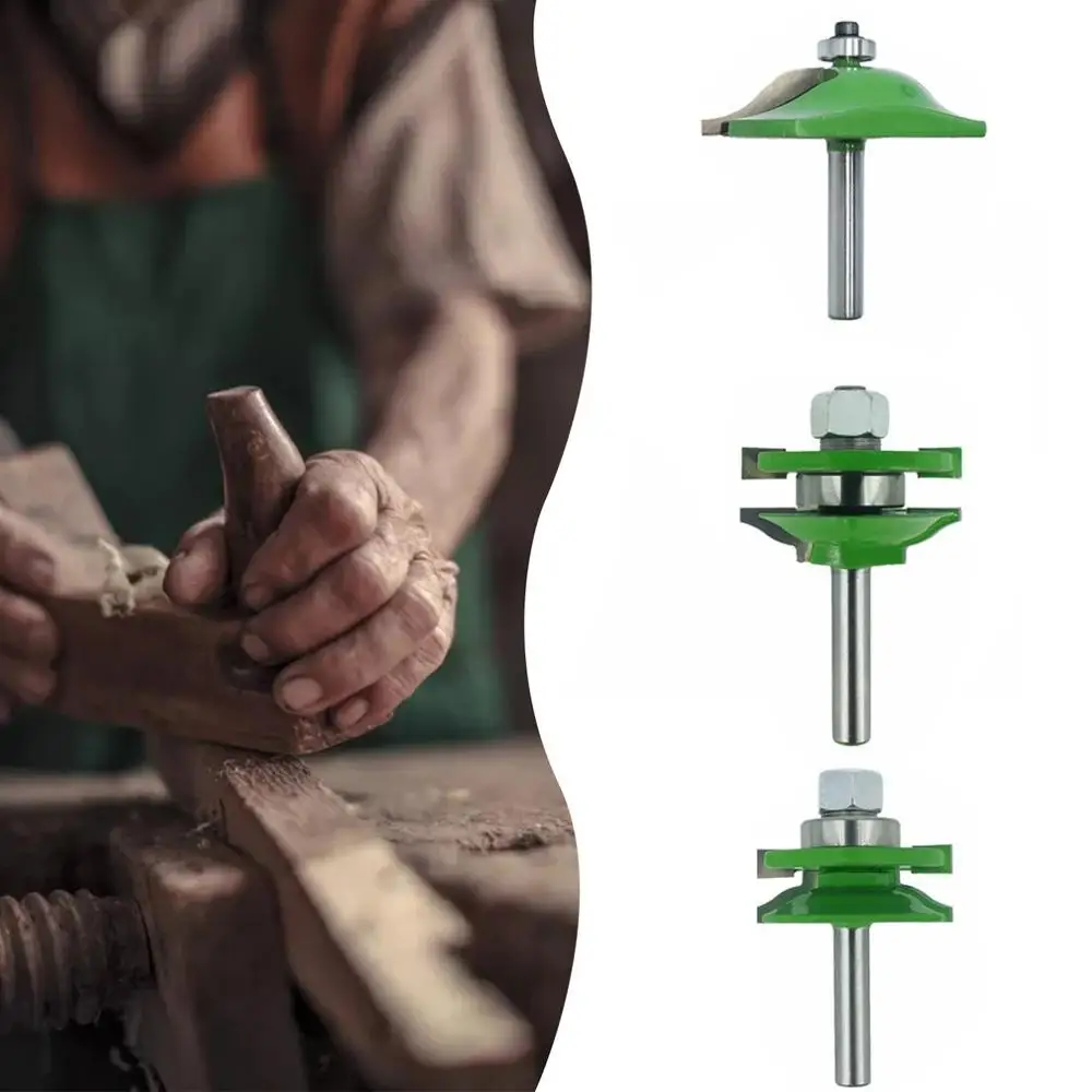 

3pcs/set Shank Large Cabinet Rail And Stile Tenon Router Bit Door Cabinet Panel Raiser Wood Milling Cutter