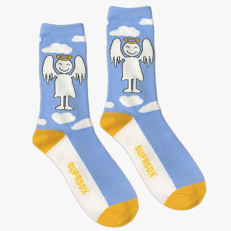 Женские рождественские носки harajuku devil and angel с мультяшным рисунком модные милые подарочные носки Панк хлопок