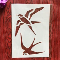 a4 29 21cm animal swallow bird diy stencils wall painting scrapbook coloring embossing album decorative paper card template