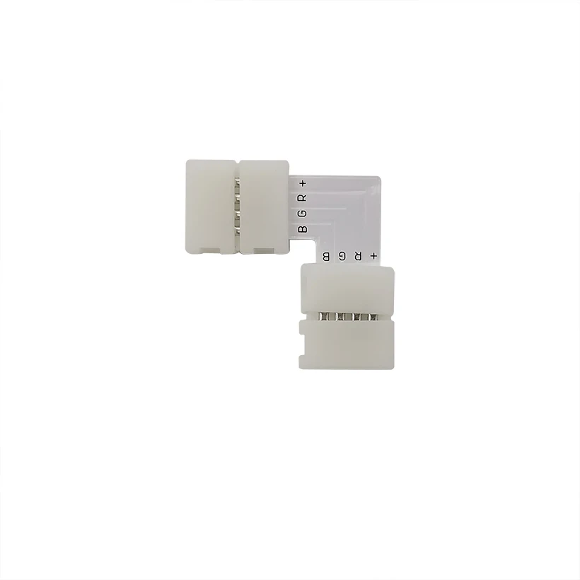 4Pin 10mm RGB L Shape Right Angle 90 Degree Corner Solderless Connecting LED Connector for 5050 Strip Light | Обустройство дома