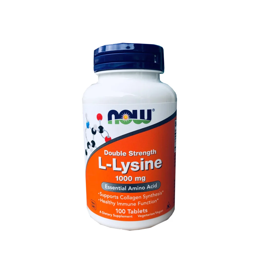 Free shipping L-Lysine 1000mg 100 Tablets Supports Collagen Synthesis
