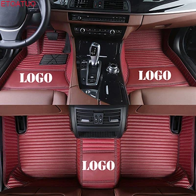 wine red ETOATUO Пользовательский логотип автомобильные коврики для Mercedes Benz все модели A160 180 B200 c200 c300 E класс GLA GLE S500 GLK аксессуары автомобиля - Название цвета: wine red