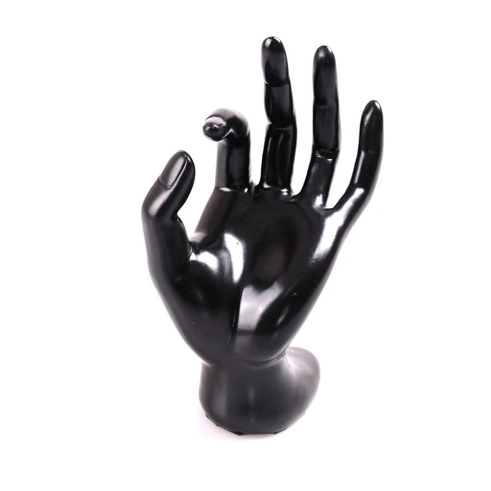 

1pc Lady Mannequin Ok Shaped Stand Hand Black Velvet Ring Bracelet Necklace Chain Watch Display Holder Stand 11*17cm