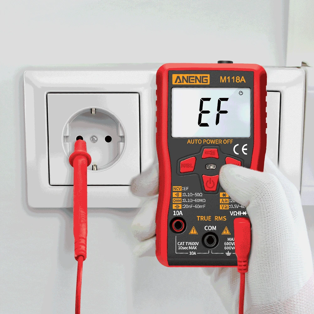 

M118A Digital Mini Multimeter Tester Auto Mmultimetro True Rms Tranistor Meter with NCV Data Hold 6000counts Flashlight