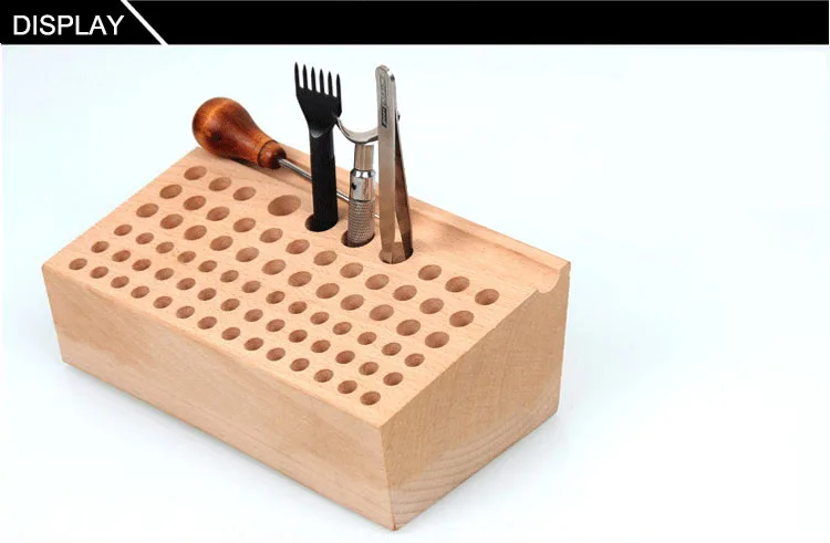 Деревянная подставка для кожевенного ремесла держатель органайзер 76 штампов |