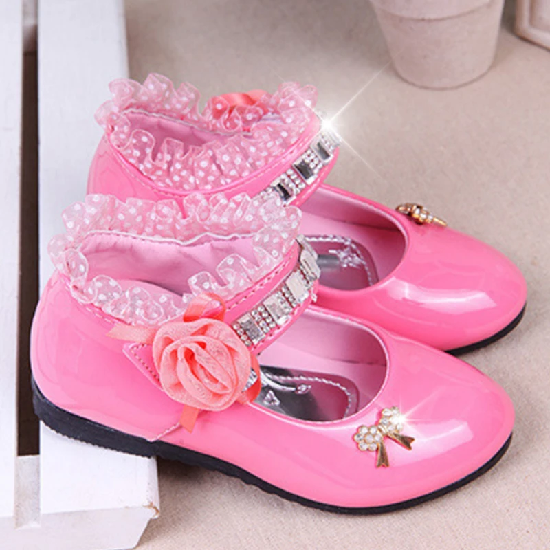 Обувь для девочек с цветочным принтом весенне-осенняя кружевная обувь принцессы