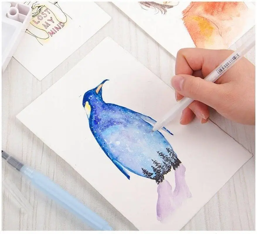 1 шт. 0 8 мм белый выделить ручка для студентов эскизный чертёж граффити маркеры с