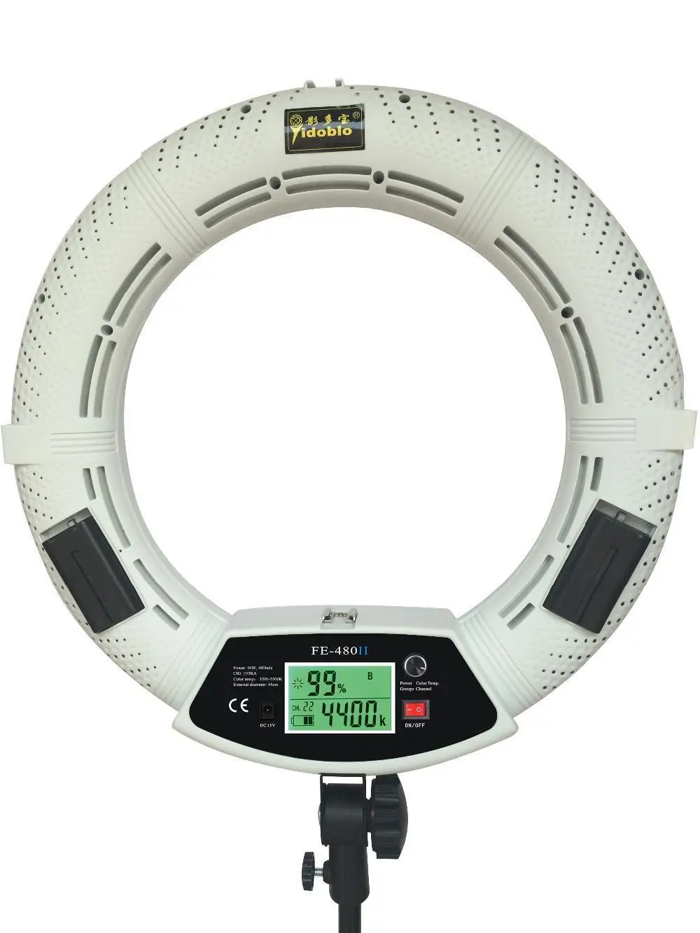 

Yidoblo White FE-480II Photography Video Studio 480 LED LCD Display Continuous Macro Ring Light 5600K Day Lighting PRO UPDATE