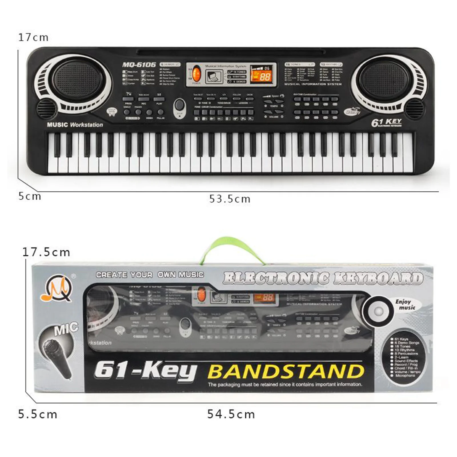 

61 Keys Digital Music Electronic Keyboard Key Board Electric Piano Kids Gift