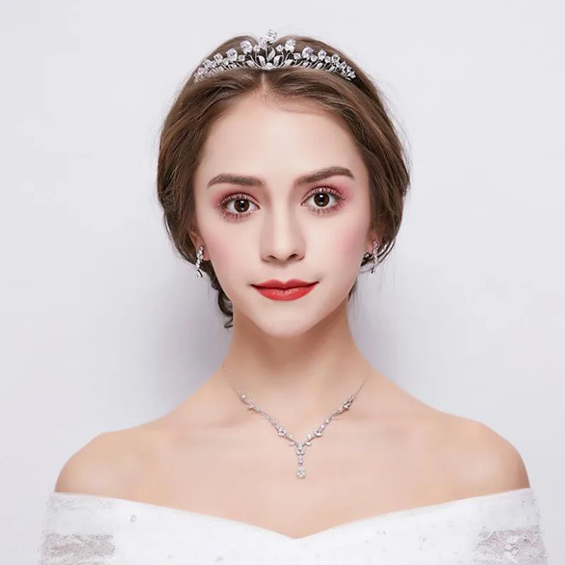 SLBRIDAL Gorgeous Wedding Cubic Zircon Tiara Bridal CZ Crown Queen Princess Pageant Party Headpiece Bridesmaids Hair Accessories | Украшения