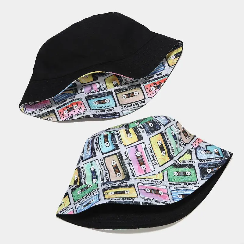 Летняя хлопковая двухсторонняя женская уличная Панама в стиле Харадзюку с