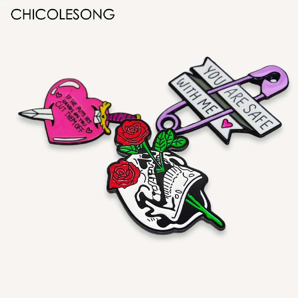 

Cyberpunk Badge Rock Skeleton Organ Rose Gun Music Lover Enamel Pin Vibes Tape DJ Gift Bag Jean Canvas Accessories Free Shipping