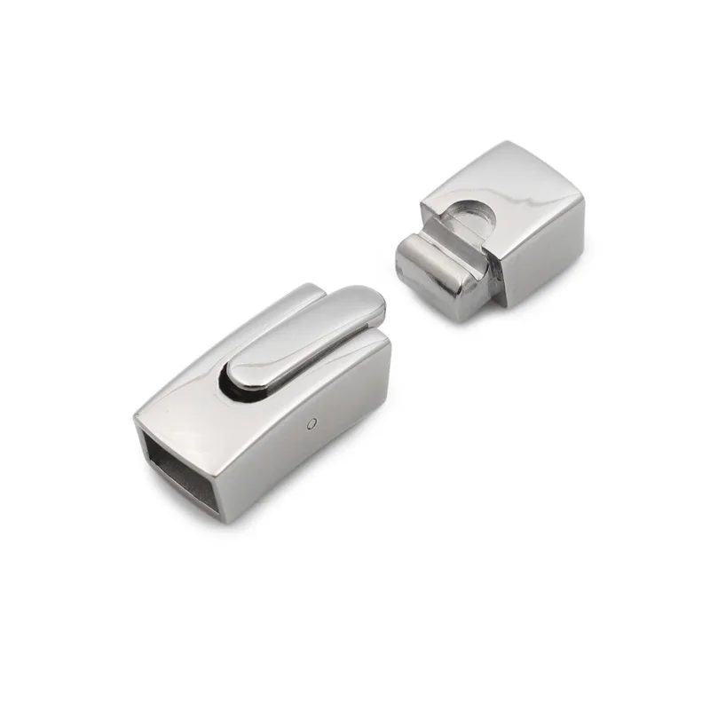 Застежка для браслетов из нержавеющей стали с высокой полировкой кожаного шнура