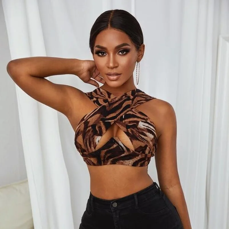 Кроп-Топ женский короткий пикантная летняя футболка без рукавов суперкороткий