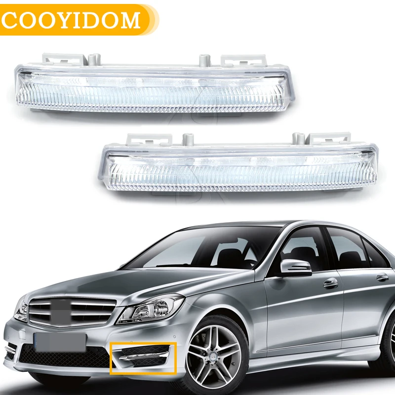 Левый и правый автомобильный передний DRL Дневной светильник для Mercedes Benz E350 C350 C250