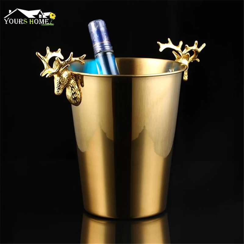 

2.2L & 5L Ice Buckets Stainless Steel Wine ice Bucket Wine Chiller Wine Bottle Cooler Champagne Beer Chiller Ice Barrel Barware