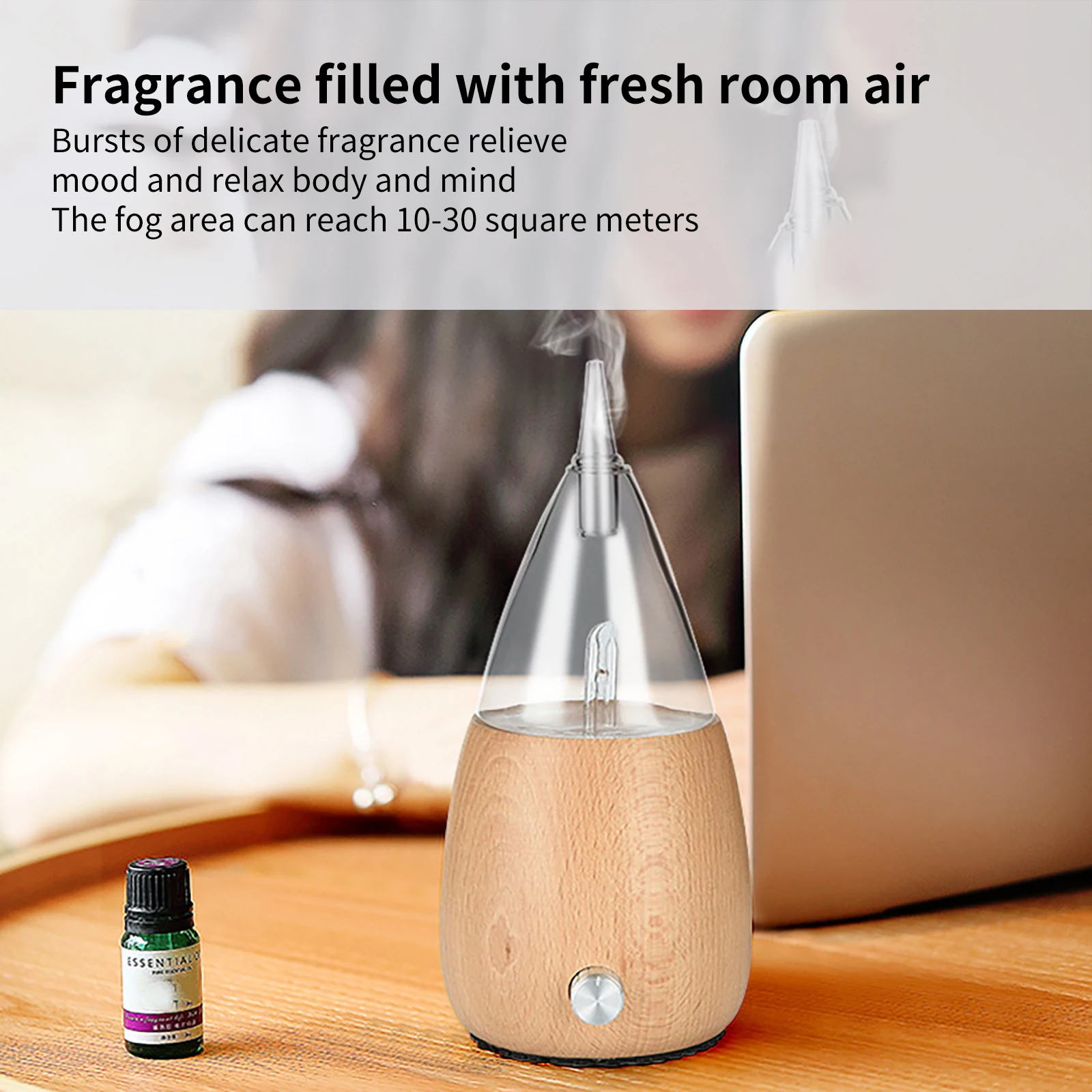 

50ml USB Ultrasonic air humidifier Electric Aroma air diffuser wood Essential oil Aromatherapy cool mist maker for home