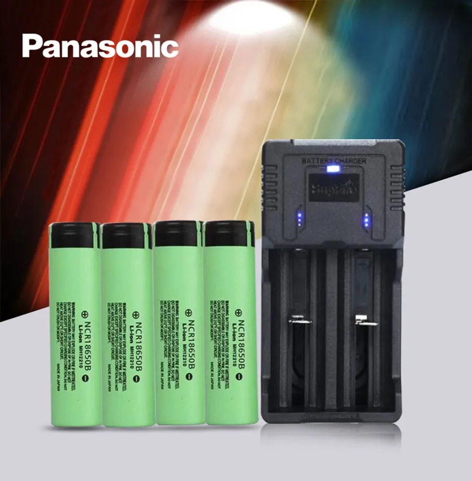 Литий-ионный аккумулятор Panasonic NCR18650B 100% в 3 7 мАч 4 шт. | Электроника