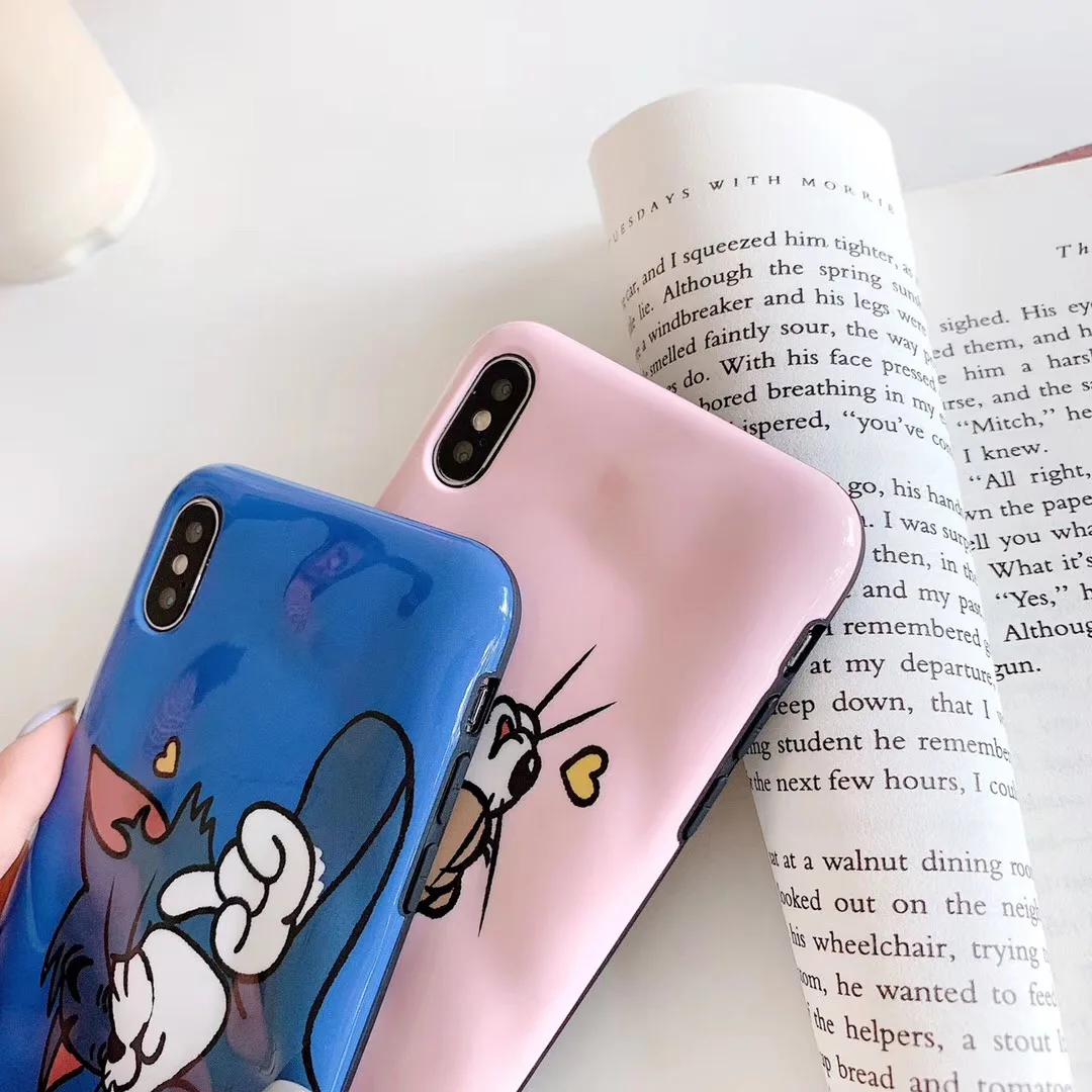 New honor series craft cartoon fun Tom Jerry shell for iPhone 11 11pro max XR XS MAX X 7 8 6splus back cover soft |