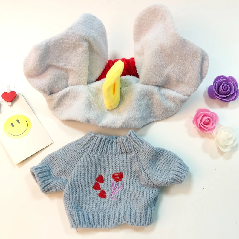 Милые аксессуары для кукол Kawaii девушки повязка для волос мыть лицо бег макияж полосы LaLafanfan кафе утенок плюшевая игрушка Подарки для девочек - Цвет: blue Sweater
