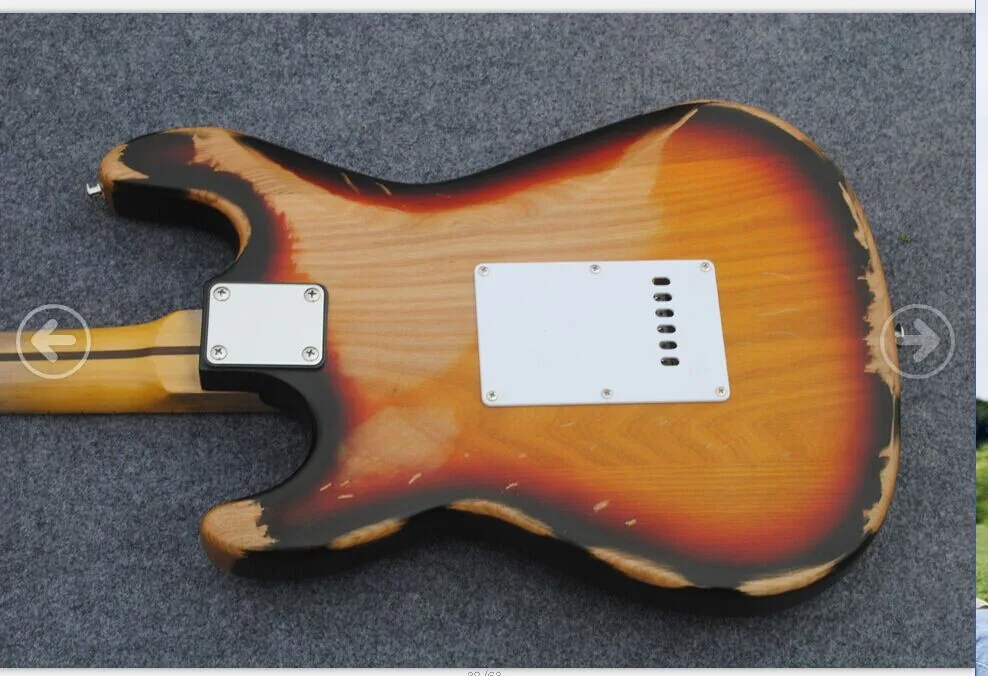 Новинка+ фабрика+ ленивый кот винтажная Красивая электрогитара sunburst relic гитара знаменитой гитары