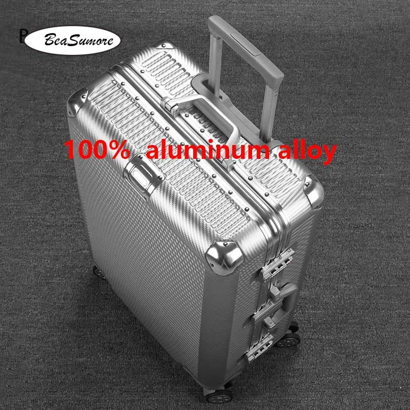 BeaSumore 100% алюминиевый сплав брендовый Спиннер для багажа 28 дюймов высокая емкость