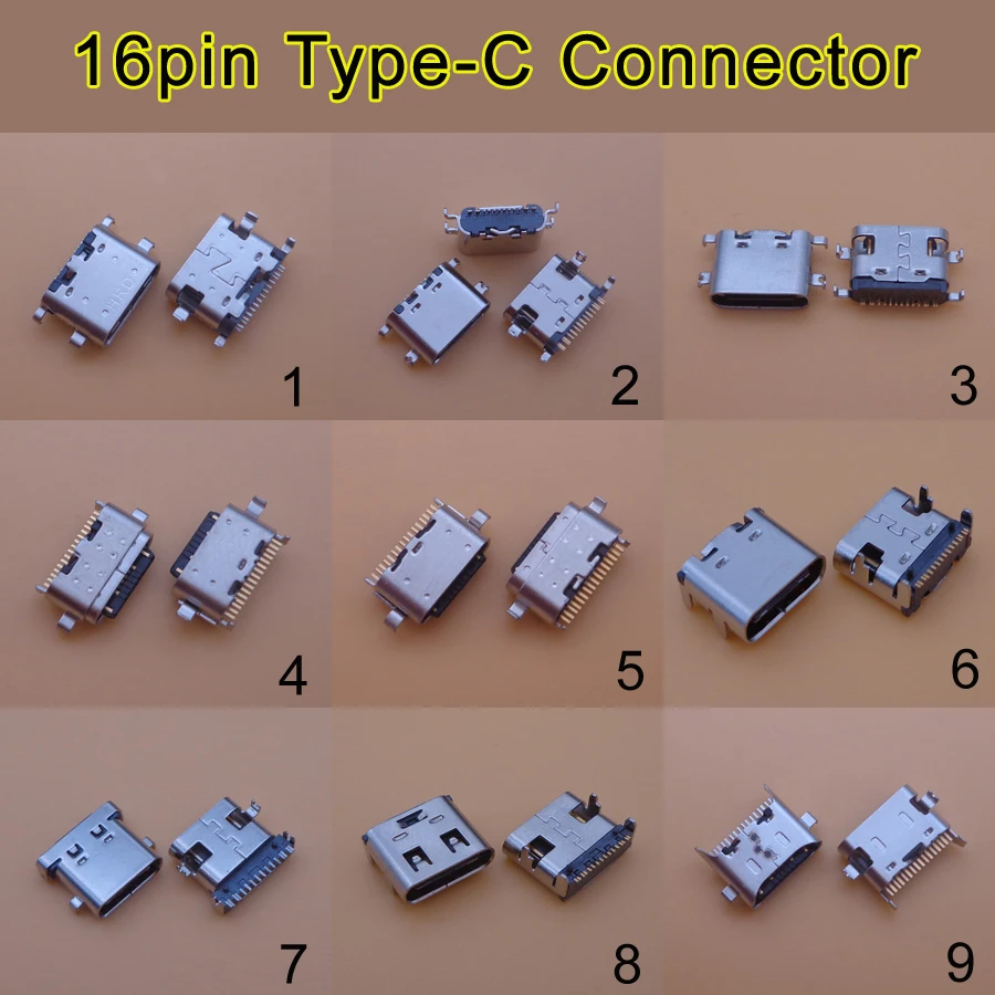 2 шт. usb коннектор с портом JACK для 3 1 Тип C 16 pin 16pin SMD 90 градусов женского разъем