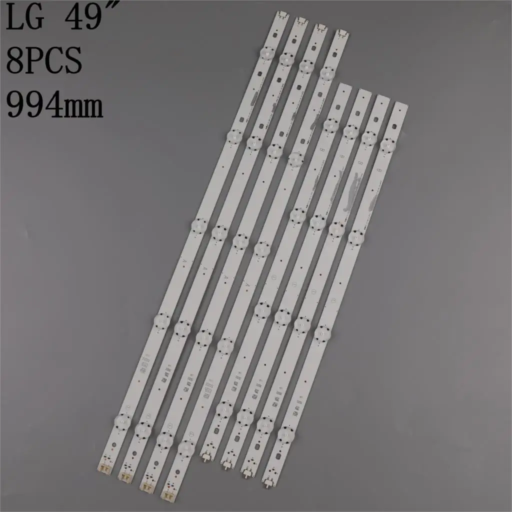 8pcs/kit LED Backlight for LIG 49LIG61CH-CK 49UF640-ZA 49UH610A 49LF5500 49UF6400 49UF6407 LGE-WICOP-49inch-UHD-REV06-A/B-150710