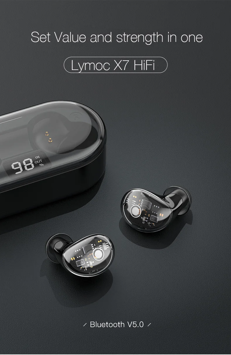 LYMOC X7 Хрустальные Наушники Bluetooth 5,0 гарнитуры последние всплывающие открытые коробки подключения Беспроводные наушники с сенсорным управлением бас наушники