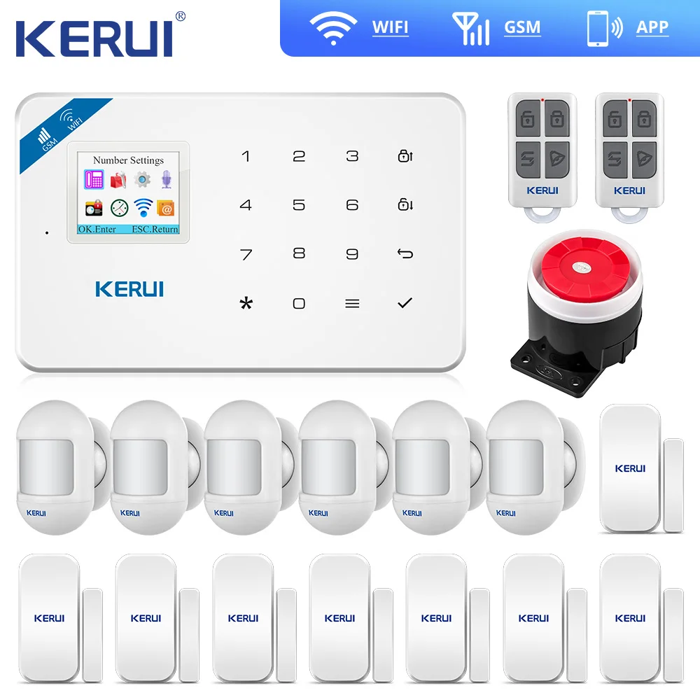 Домашняя охранная сигнализация KERUI W18 Tuya с Wi Fi и датчиком движения|Комплекты для