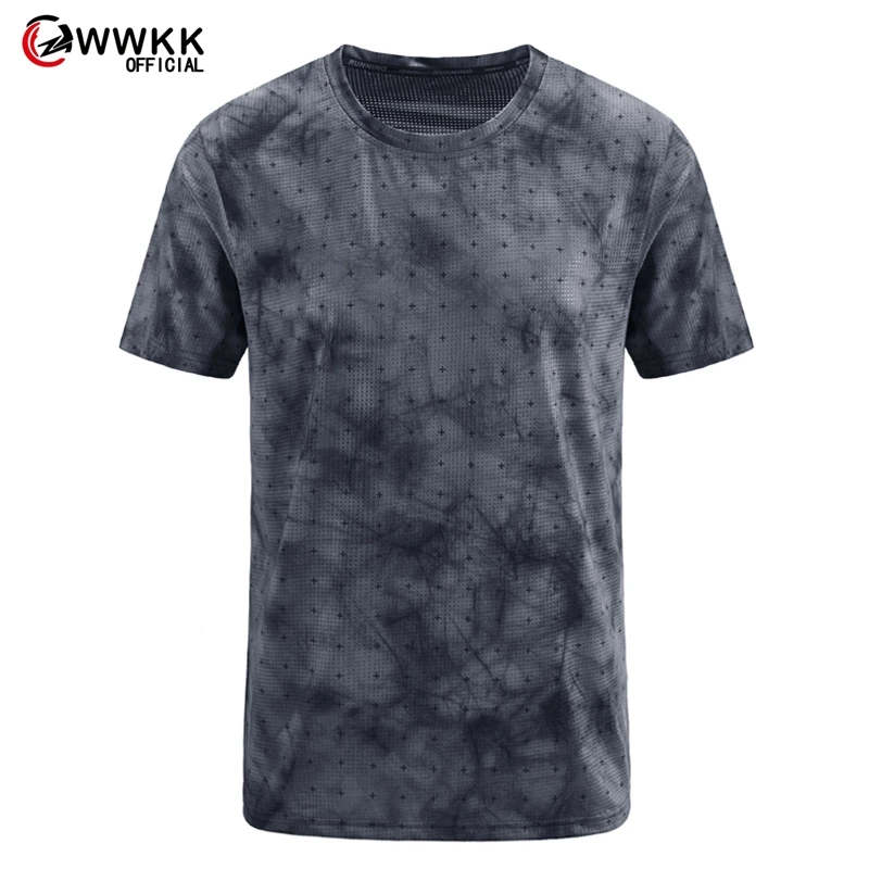 WWKK быстросохнущая сжатия Для мужчин короткий рукав футболки футболка для бега