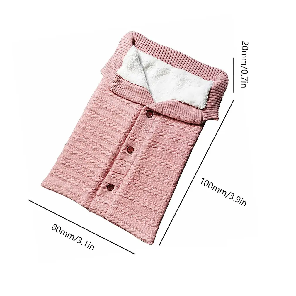 

Newborn Baby Blanket Toddler Soft Sleeping Bag Knitted Warm Swaddle Wrap Kids Sleepsack Stroller Warmer Gloves Set