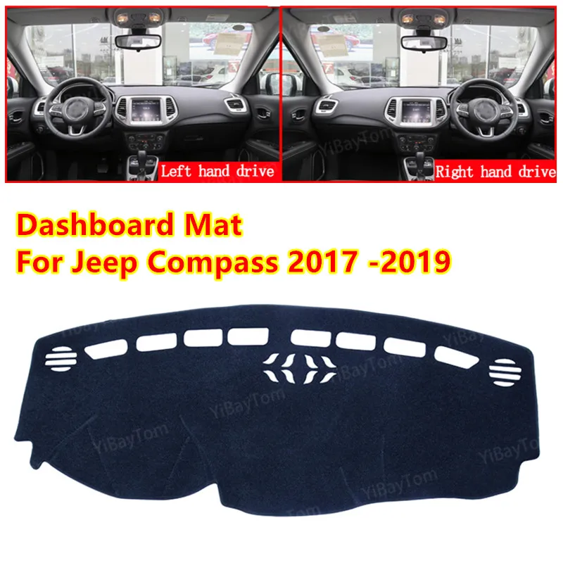 

For Jeep Compass 2017-2019 MK2 2nd Gen Anti-slip Car Dashboard Cover Mat Sun Shade Pad Instrument Panel Carpets Accessories