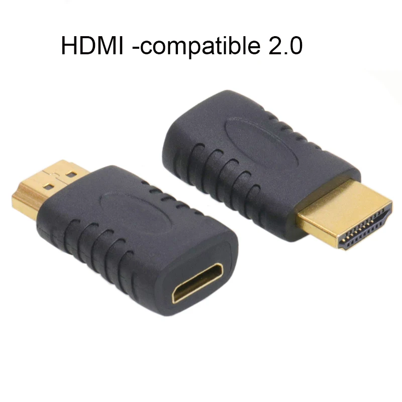 Фото HDMI-совместимый штекер-мини HDMI-совместимый гнездовой полный конвертер для компьютера HDTV монитора телевизора проектора позолоченный №1