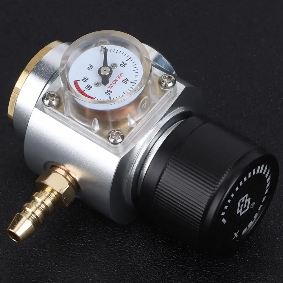 CO2 мини газовый регулятор 0 90PSI Давление датчик с 5/16in ленты для газопроводов из