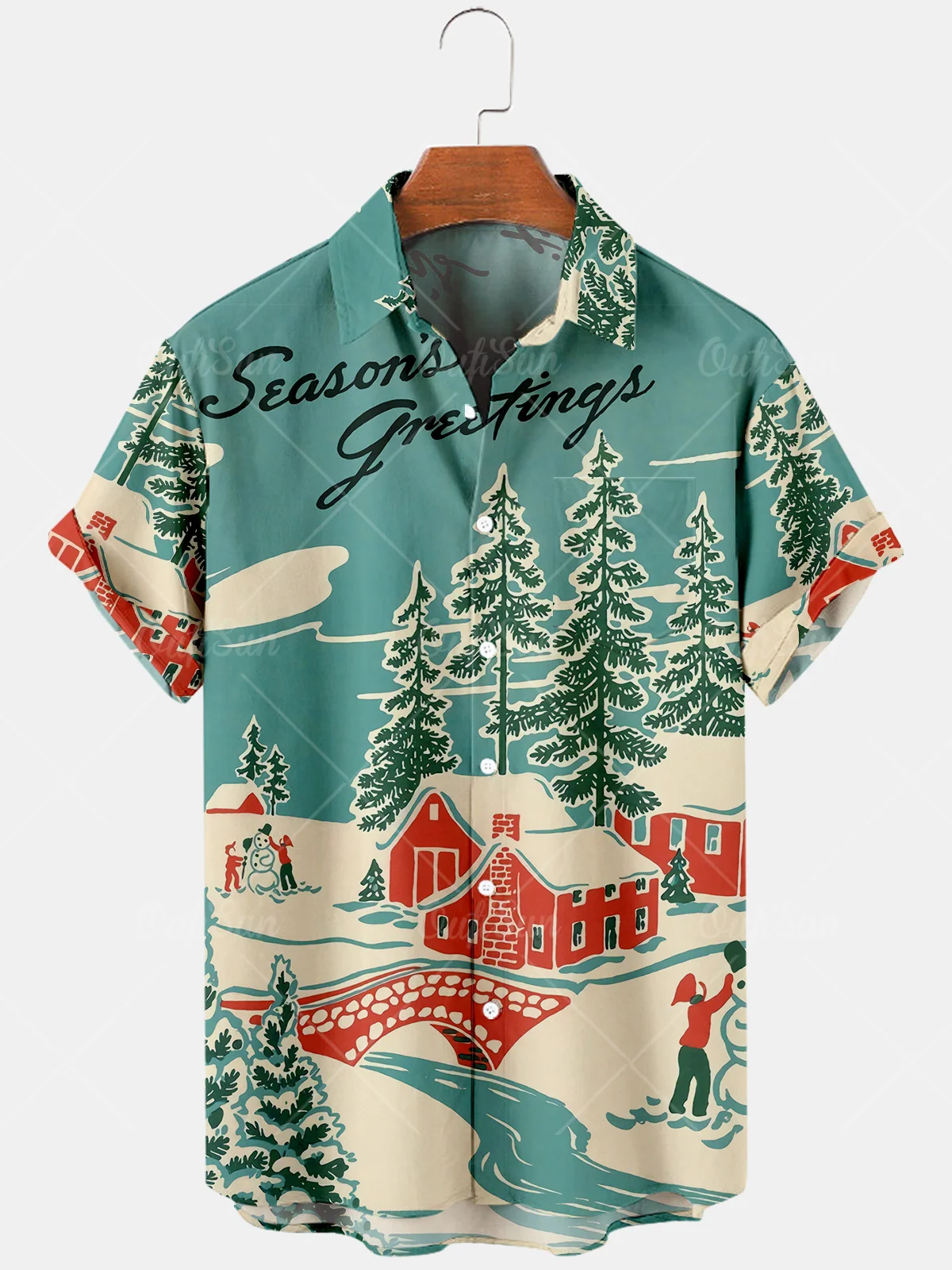 

2022 Nnew Hawaiian Shirt Mens D Printed Shirt Single Button Shirt Versatile Shirt Printed Short Sleeve Men's Top