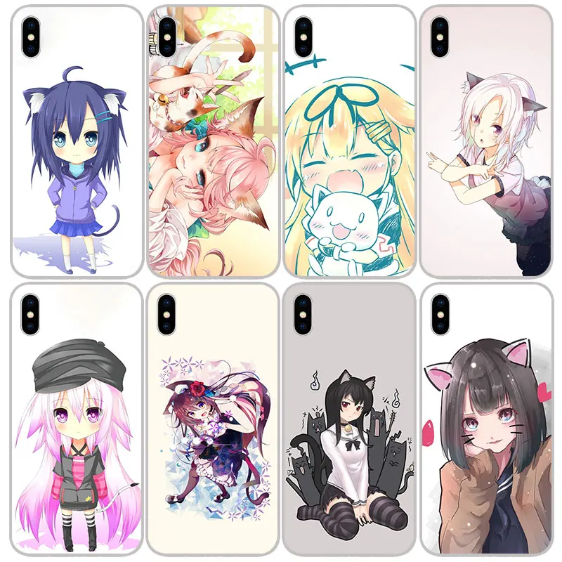 Милые силиконовые мягкие чехлы из ТПУ с кошкой для девочек iPhone 11 Pro XS Max X XR 8 7 6S Plus 5s