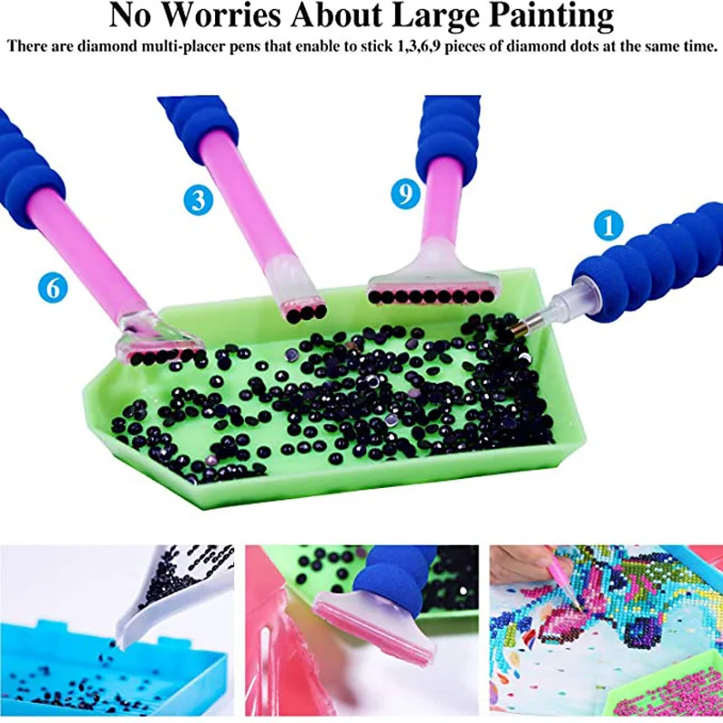 

5D Diamond Painting Accessories Kits Diamond Embroidery Tools Set Crystal Rhinestones Pick Up Storage Box for Make DIY Art Craft