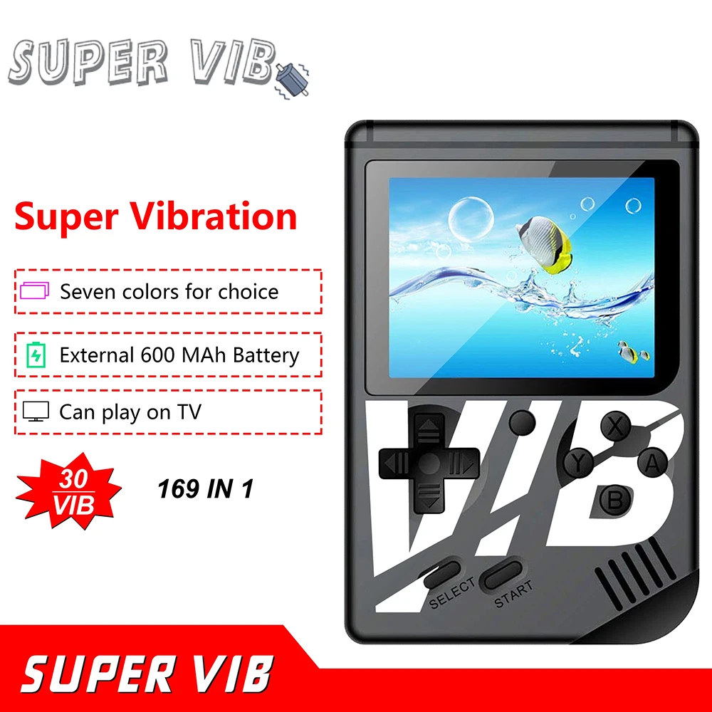 New Super VIB Vibration Games Retro Video game handheld game console Built-in 8 Bit 30 VIB game Mini consola portatil gift