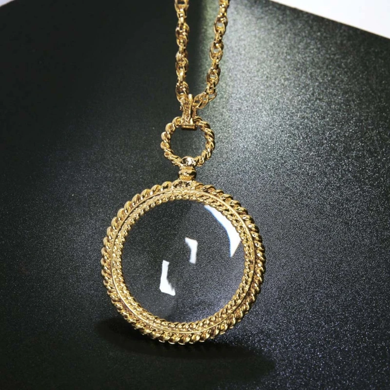 Подвеска с увеличительным стеклом ожерелье цепочкой из сплава Оптическая лупа