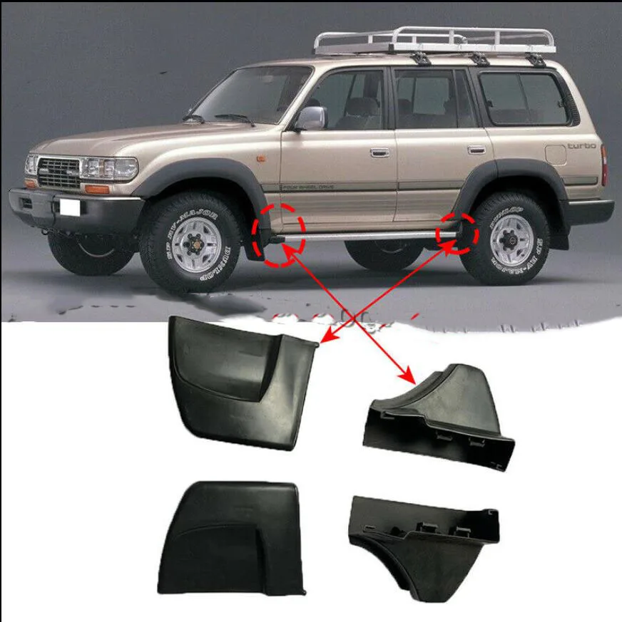 

For Toyota Land Cruiser LC80 FZJ80 1992-1997 ABS Side pedal wrap angle Side Lip Molding cover
