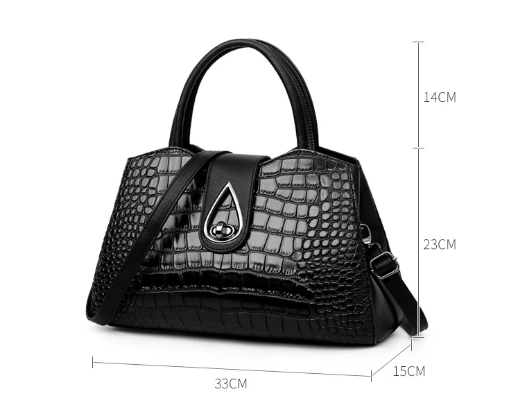 

New europe style women leather handbags high quality alligator messenger bag solid zipper handbag designer famous brand bolsas