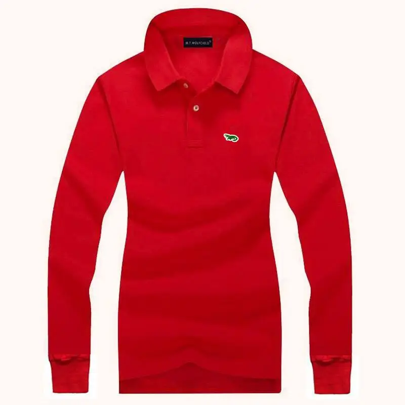 Модные женские рубашки-поло с длинным рукавом Дамская Повседневная брендовая