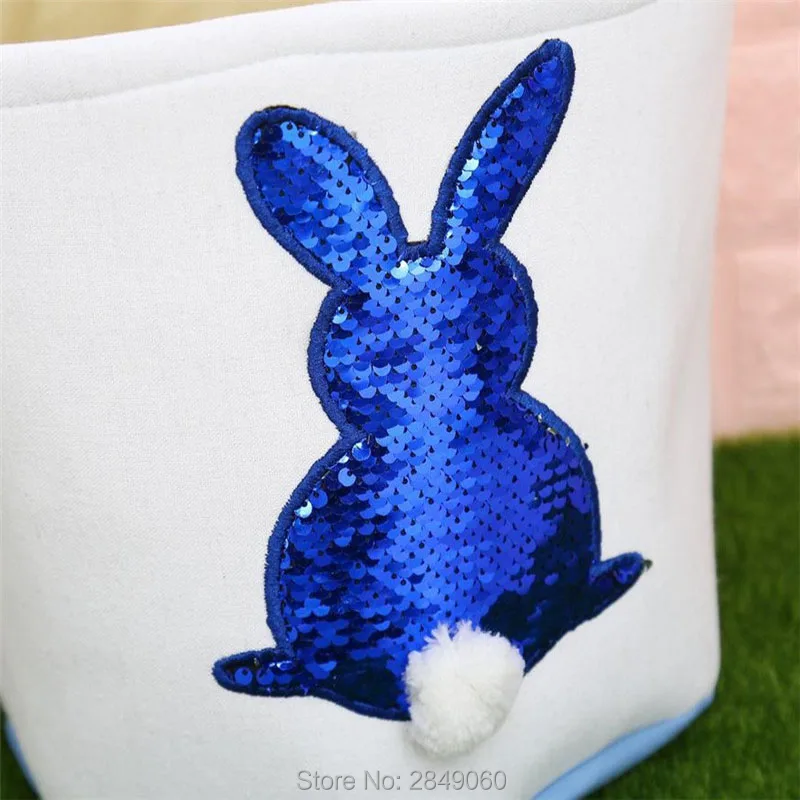 Пасхальные корзины с блестками и хвостом кролика 20 шт./лот монограмма пасхальные