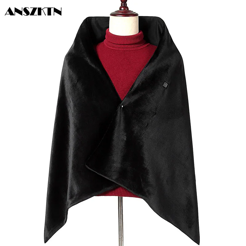 

ANSZKTN new style Women's heating cape USB Electric Heating Thickening Female Capes Hot Cloaks Heated Shawl Scarves winter Cape