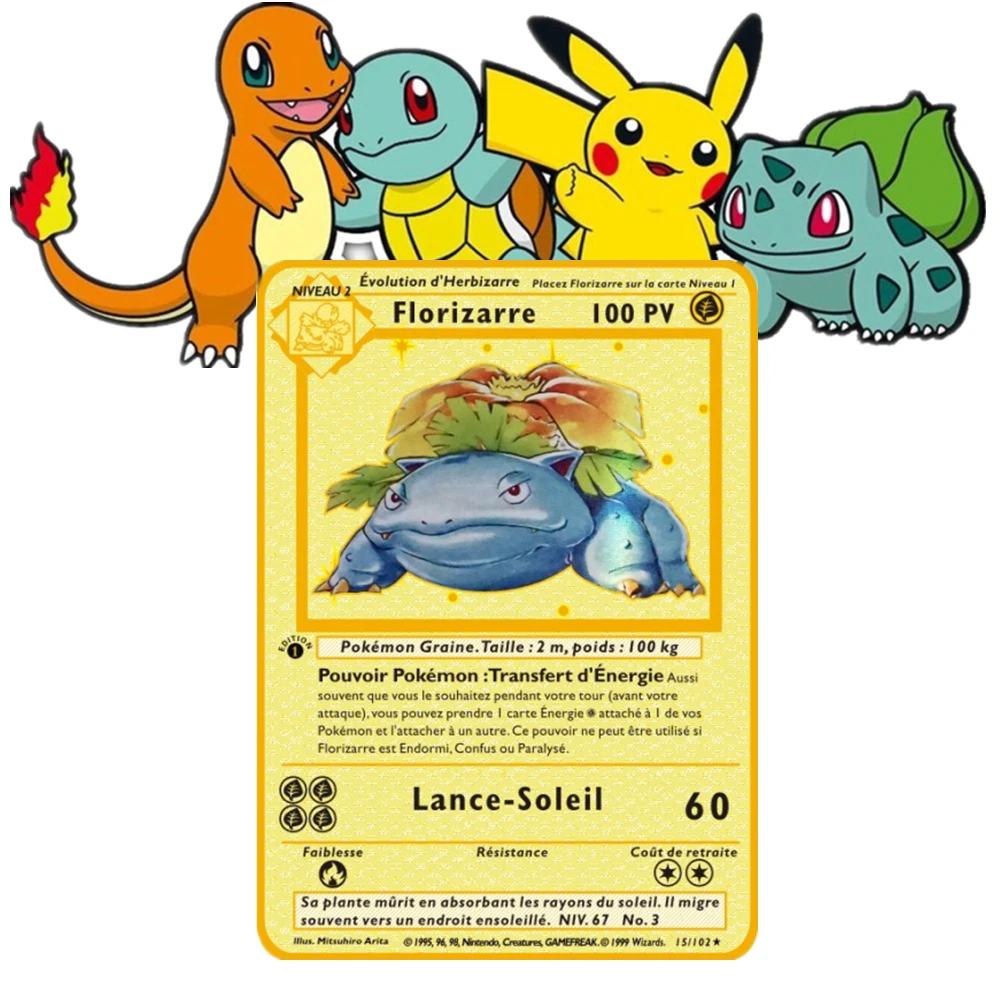 

2022 новые продукты Pokemon GO EX Vmax GX Огненный Дракон из блестящего Золотого Металла коллекция карточная игра серии двойные дети