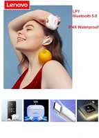 original lenovo lp1 tws wireless earphone bluetooth headphone cordless earbuds noise reduction bass touch control long standby
